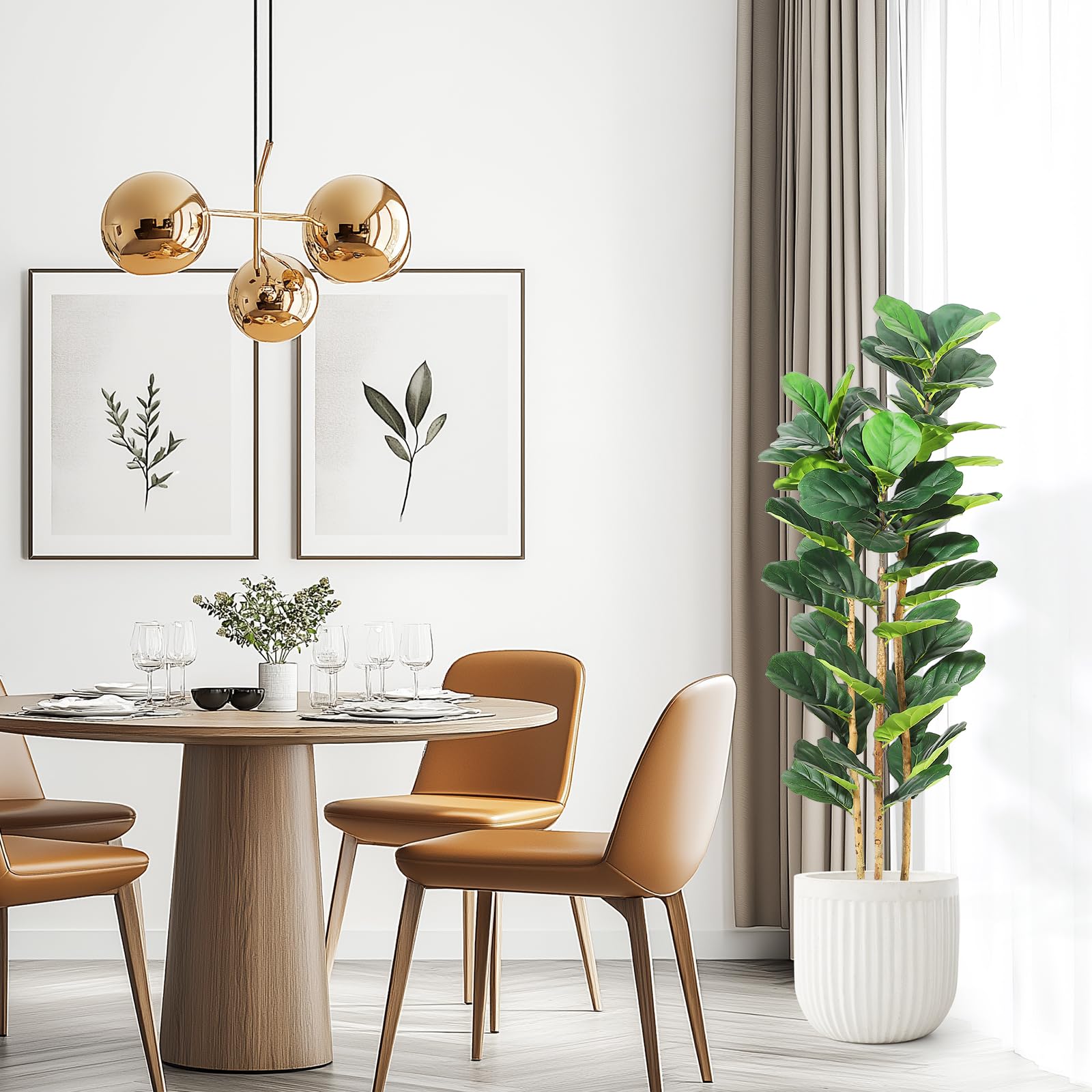 Árbol Artificial de Ficus Lyra - Rubber Plant Ficus reseña y precio